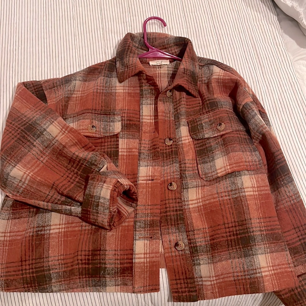 Crop flannel top
